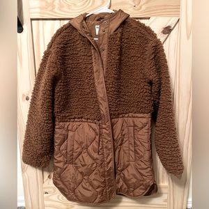 Old Navy Brown Coat with Drawstring and hood